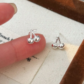wholesale S925 Sterling Silver Simple and Stylish Cherry Stud Earrings, Minimalist and Fresh, Exquisite Earrings Trendy-0-1