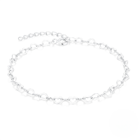 wholesale 925 Sterling Silver New Heart Chain Diy Bracelet, Small Korean Design, Popular Shiny Silver Jewelry-Silver plated 925 silver