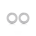 wholesale 925 Sterling Silver Geometric Circle Zircon Ear Studs Cross-borderIns Style Wholesale for Women-0-0