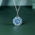wholesale S925 Sterling Silver BFIRST Pendant Necklace for Women, Exquisite and High-End Feel, Three Lives and All Things, Versatile Turquoise Necklace Wholesale-0-0