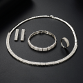wholesale S925 silver four-piece set of luxurious and designer-inspired banquet jewelry, fully set for evening wear-0-0