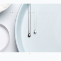 wholesale 925 Silver Small Silver Bean Necklace for Women, Lovely Teardrop-shaped Necklace, Niche Internet-famous Bean Pendant Collarbone Chain D3756-0-3