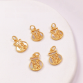 wholesale Gold-plated S925 Silver Natural White Shell Lucky Bag Pendant Plaque Charm Bracelet String DIY Components-0-3