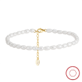 wholesale S925 Sterling Silver Cloud Select Oval Natural Freshwater Rice Pearl Anklet, Minimalist Direct from Manufacturer-0-1