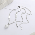 wholesale S925 Sterling Silver Retro Star-Spliced Bouncing Heart Pendant Necklace, Elegant Lady Design Sense Necklace for Women-0-3