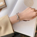 wholesale S925 Sterling Silver Retro Heavy-Duty Chunky Chain Tube Bead Star Pendant Bracelet Trendy Hip-Hop Personalized Hand Accessory-0-2