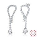 wholesale S925 sterling silver gold-plated ultra-sparkling zirconia drop earrings, manufacturer wholesale-0-2