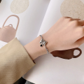 wholesale S925 Sterling Silver Creative Letter Initial Cute Bear Bracelet Korean Style Minimalist Trendy Design Jewelry-0-2