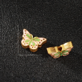 wholesale Gold-plated 925 Silver Enamel Butterfly Pendant for DIY Bracelet Necklace Accessory Hand Weaving Materials-0-18