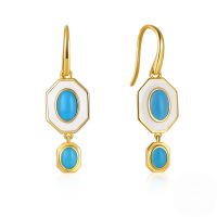 wholesale S925 Sterling Silver Ins-style Ball Stud Earrings With Crystal Chains Triangle Tassel Retro Elegant-Gold-Style 4 925 Silver