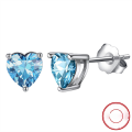 wholesale S925 Sterling Silver December Birthstone Earrings, Heart-shaped Zircon Cross-border Best Seller-0-7