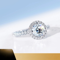 wholesale 18k white gold four-prong setting diamond engagement ring, GIA diamond ring for women, custom-made to appear larger with a personalized band-18K White 30 points ring setting