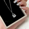 wholesale S925 sterling silver petite and dynamic creative handbag necklace, Korean-style crushed ice inlaid, lightweight and luxurious collarbone chain-0-0