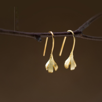 wholesale S925 silver flower bud ear hooks for women, blooming flower design with wire drawing, European-style fashionable ear accessories G6599-s925 silver pair-silver model>925 silver