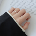 wholesale S925 silver ring for women, Korean-style minimalist smooth ring, individual simple circle pinky ring J3126-0-1