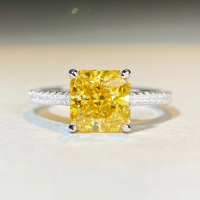 wholesale S925 Sterling Silver Plated Gold Ring for Women with Colored Zircon and Yellow Zircon, Fashionable, Light Luxury, Versatile, Elegant, Minimalist Hand Jewelry-Pink Diamond-CBJZ225 No.7