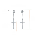 wholesale 925 Silver Amazon Best Seller 30mm Bubble Cross D Color VVS Moissanite Stud Earrings Unisex-0-5