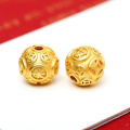 wholesale Sand Gold Color-Preserving Eight Directions Wealth Coin Round Bead Accessory Ancient DIY Six Mantra Separator Bead Lucky Bead-0-0
