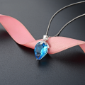 wholesale S925 silver women's teardrop pendant accessory, Korean crystal necklace pendant, cross-border fashion jewelry collarbone chain-0-0