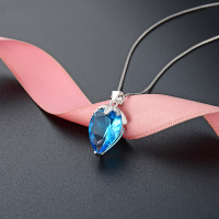 wholesale S925 silver women's teardrop pendant accessory, Korean crystal necklace pendant, cross-border fashion jewelry collarbone chain-Single Pendant - Without Chain>925 Silver