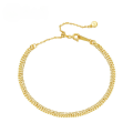 wholesale S925 silver plated with 10K gold new minimalist geometric double-layer side chain bracelet with attachable accessories-0-0