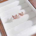 wholesale S925 sterling silver maker's deer earrings for women, elegant and artistic, with small deer and snowflake zirconia earrings-0-2