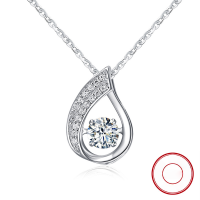 wholesale S925 Sterling Silver Cloud-Pull Jewelry Jumping Heart Micro-Inlaid Pendant, Factory Direct Wholesale-teardrop shape