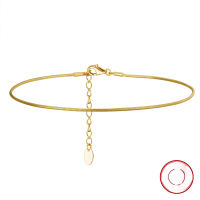 wholesale S925 Sterling Silver Jewelry, Cloud-Pull Anklet, Round Snake Chain Anklet 10mm, Cross-Border Europe and America, Direct from Manufacturer-Platinum 925 Silver