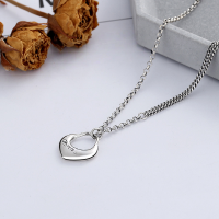 wholesale S925 Sterling Silver Korean-style Creative Minimalist English Sentence Openwork Heart Pendant Small Design Necklace-YFL270/approx. 6.5g 925 silver