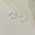 wholesale S925 Sterling Silver Smooth Minimalist Hoop Earrings for Women, Small Niche Luxury Fashion Eco-style Ear Clips Trendy-0-2