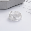 wholesale S925 Silver Korean Style Da Dong Men INS Minimalist Multi-Line Wrapped Niche Open Ring-0-2