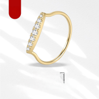 wholesale S925 Sterling Silver Geometric Symbol Ring with Moissanite, Gold-Plated Dawn Series, Thin-Style-Moissanite Ring  US size 6 (domestic size 13)