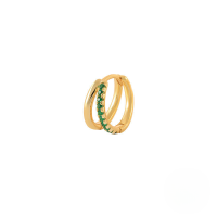 wholesale 925 Sterling Silver Double-layer Zircon-studded Ear Cuff Creative And Luxurious-Single gold-green diamond
