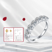 wholesale 18k Gold Plated S925 Sterling Silver Cross-Border Tail Ring Set with Moissanite Customizable Stacking Ring, a Popular Style for 2024-Moissanite Ring  US size 6 (domestic size 13)