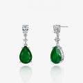 wholesale Metal material first: 6 carats greendrop earrings 10*14luxury ear studs 2025-0-2