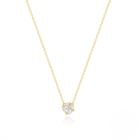 wholesale S925 Sterling Silver Rose Flower With Zircon Accents Circle Pendant Necklace-Gold 925 silver