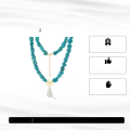 wholesale Metal material, Bohemian style natural turquoise beaded necklace with an irregular Baroque shell pearl drop pendant-0-1