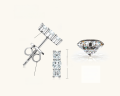 wholesale Metal material first, OEM, ODM processing, custom sample, drawing, or provided design, small and stylish Korean trendy versatile moissanite stud earrings for women-0-5