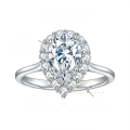wholesale 18k Gold Plated Silver All-over Moissanite 6*9mm Teardrop Pear-shaped Ring Sold Hot in TikTok Cross-border Live Streaming by Yuntong Jewelry-0-5