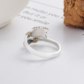 wholesale S925 sterling silver retro Indian-style feather open ring, INS trendy minimalist versatile finger ring-0-2