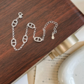 wholesale S925 Sterling Silver Pig Nose Bracelet for Women, Korean Style Minimalist Niche High-End Versatile Silver Jewelry Wholesale-0-1