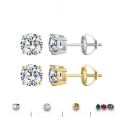 wholesale S925 Sterling Silver Classic Cross-Border Hit Four-Paw Genuine D Color Moissanite Stud Earrings for Women Factory Foreign Trade Wholesale-0-0