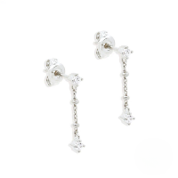 wholesale S925 Sterling Silver Rhinestone Pearl Fringe Earrings, Minimalist Korean Style Ins Ear Wires-Platinum-Style 1 925 Silver
