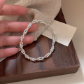 wholesale 925 Sterling Silver Elastic Beaded Wrap Bracelet for Women, Ins Niche Design, Minimalist and High-End Sense Hand Accessory-0-1
