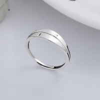 wholesale S925 Sterling Silver Vintage Distressed Black Cross Floral Pattern Punk Style Adjustable Open Ring for Women-YFJ589/approx. 2.3g>Adjustable opening