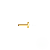 wholesale S925 Sterling Silver Flat Head Threaded Piercing Bars, Hot-selling Multi-size Earring Accessories-Single gold 6MM