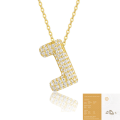 wholesale 925 Silver Plated with 18K Gold, Cross-Border Europe and America New Letter Pendant Necklace, Fashion-Forward Versatile Moissanite Chain-0-40