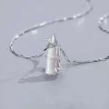 wholesale S925 Sterling Silver Bamboo Knot Carnelian Pendant, Fashionable and Lightly Luxurious Niche Birthday Gift for Valentine's Day to Girlfriend or Wife-0-2