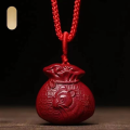 wholesale Metal material Zhu sand genuine product twelve Chinese zodiac fortune bag pendant for men and women purple gold sand money bag necklace accessory Year of the Dragon hanging piece-0-5
