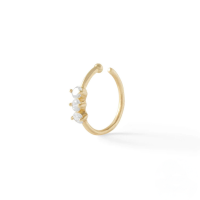 wholesale S925 Sterling Silver Zircon Nose Ring, Ear Bone, And Cartilage Ear Cuffs For Trendy Individuals-Single gold #5